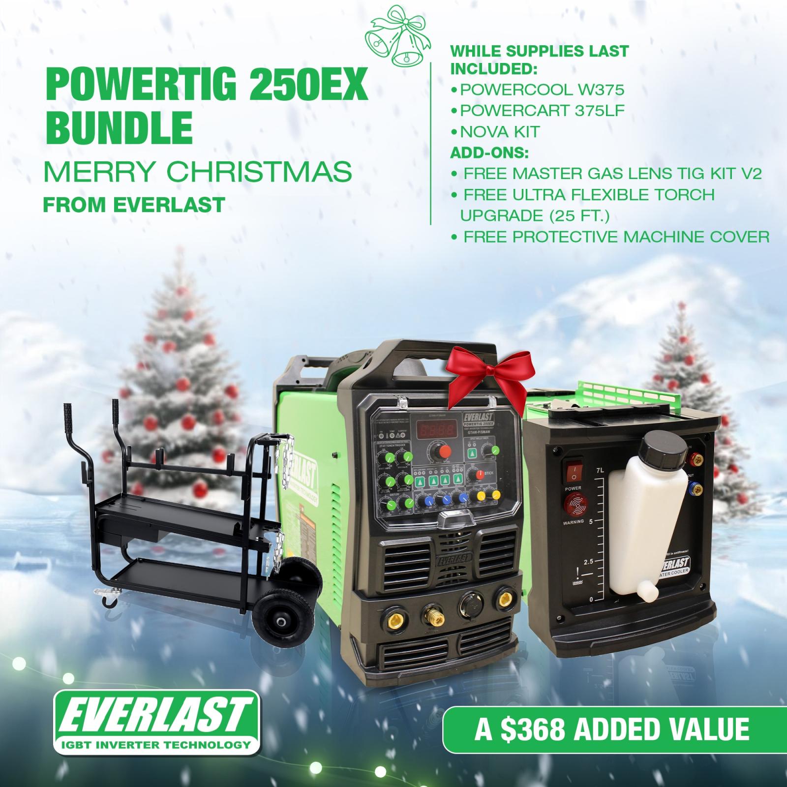 BUNDLE Package: PowerTIG 250EX & WC375 & Cart 375LF & Nova Kit